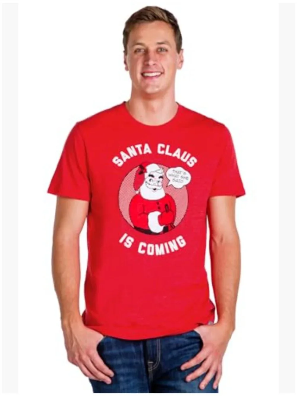 Polyester Blend Funny Christmas T-Shirt for Ugly Sweater Party - Picture 2 of 6